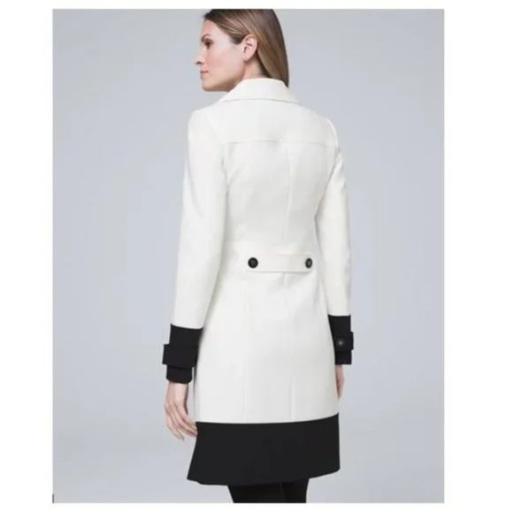 NWT White House Black Market Colorblock Coat Jacket WHBM Petite Medium - Picture 2 of 9